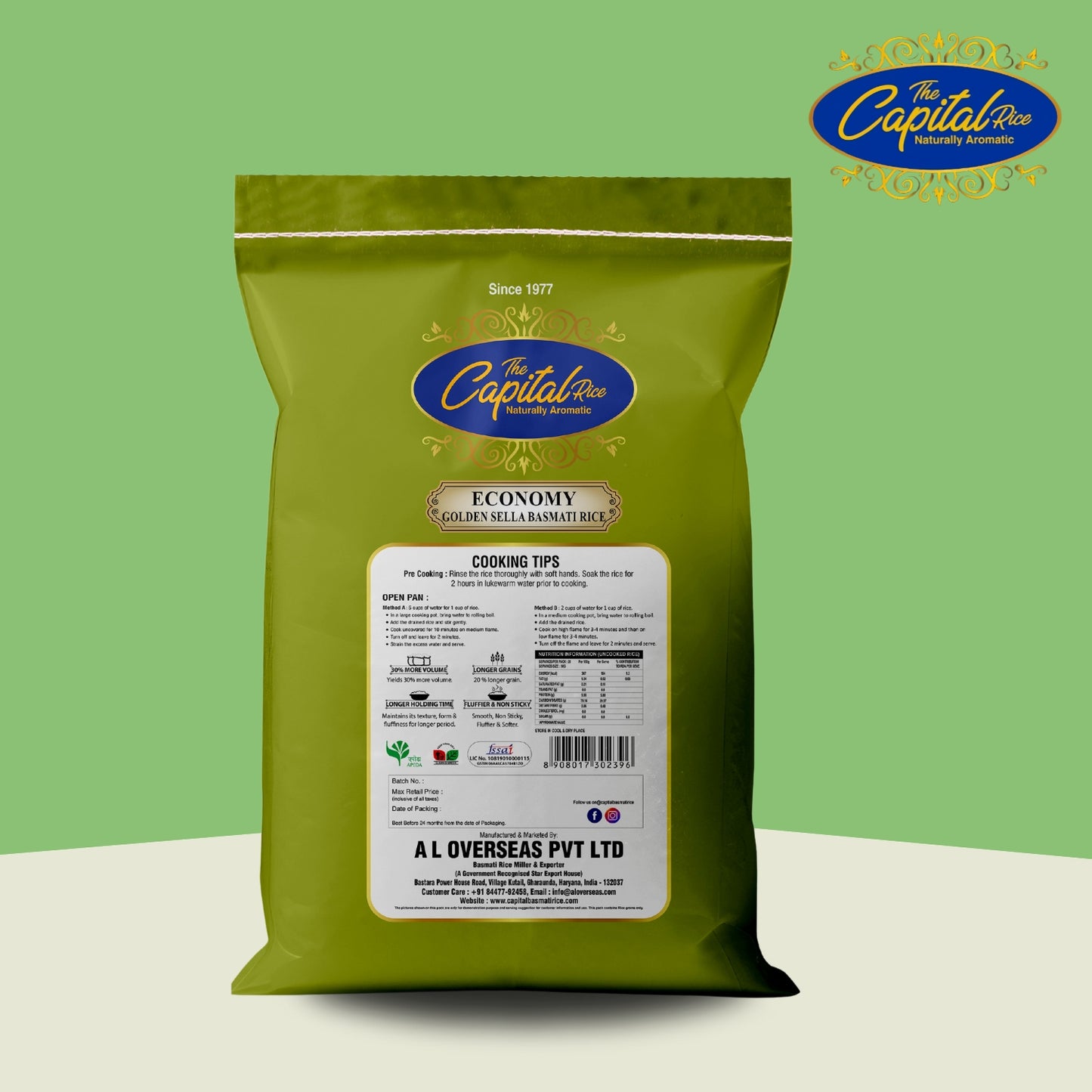 Capital Golden Economy Sella Basmati Rice 30Kg
