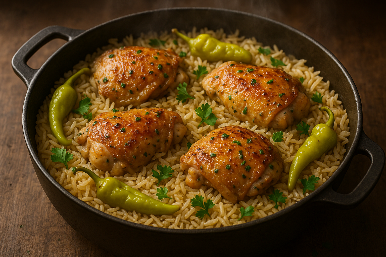 One-Pot Pepperoncini Chicken & Rice with Capital Golden Tibar