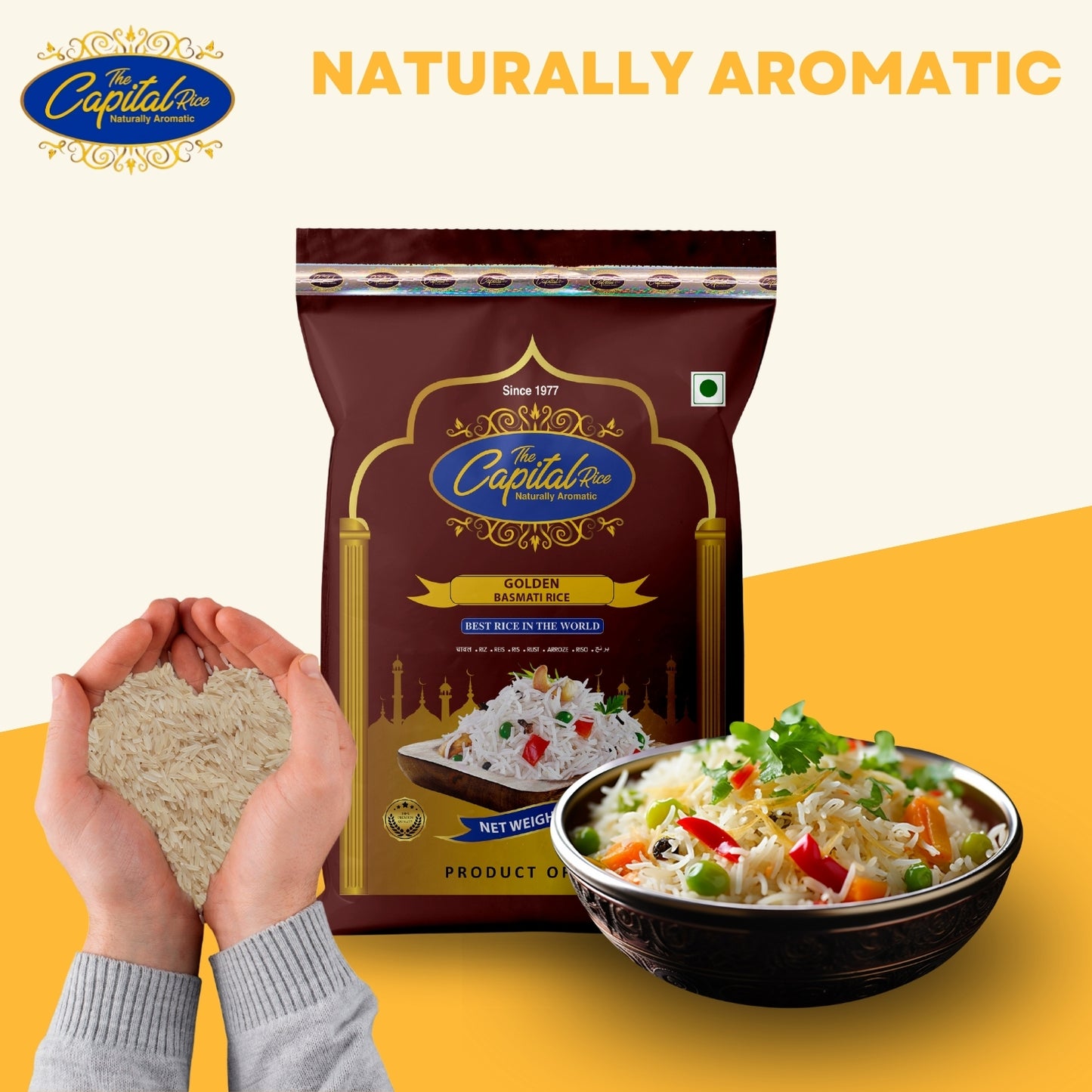 The Capital Rice Naturally Aromatic Golden Basmati Rice