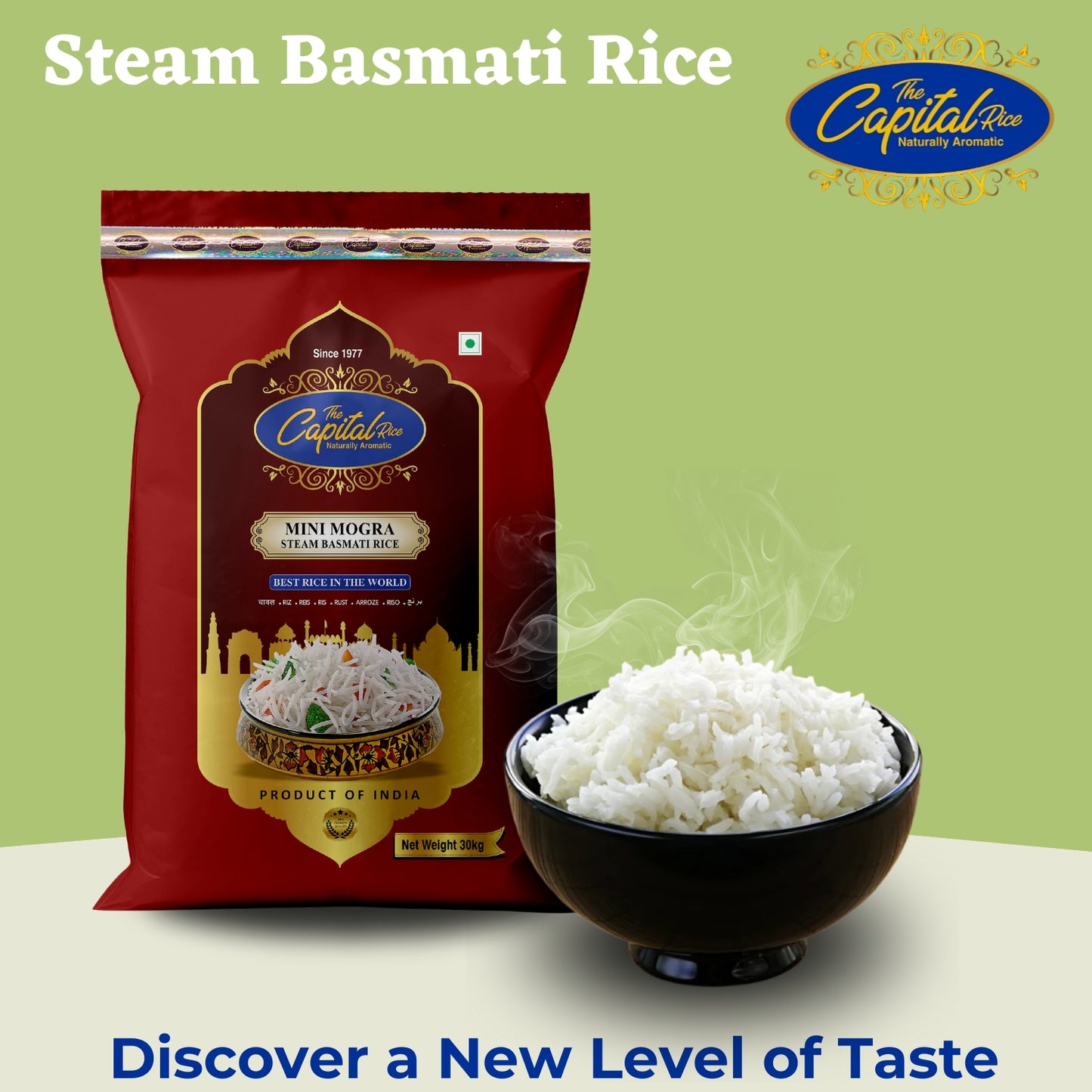 The Capital Rice Naturally Aromatic Steam Mini Mogra Basmati Rice