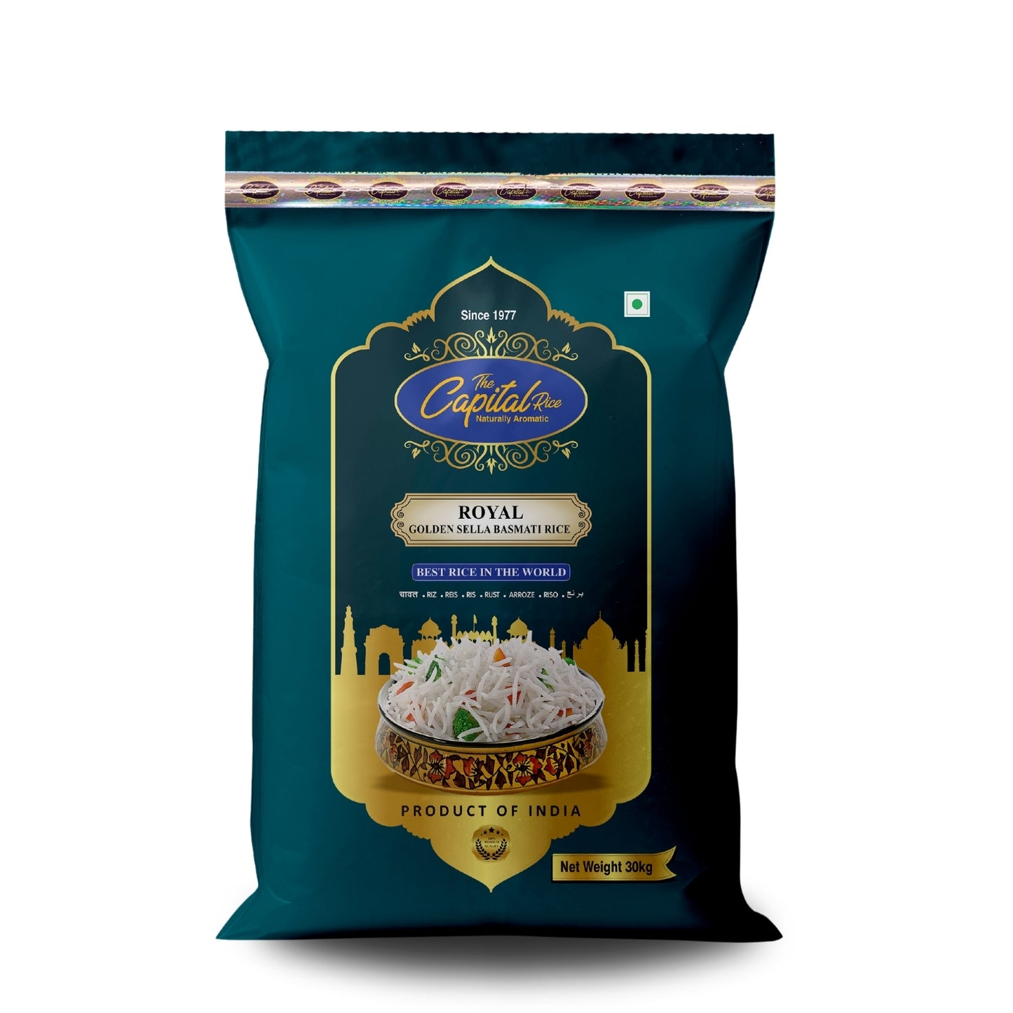 The Capital Rice Naturally Aromatic Royal Golden Sella Basmati Rice 30Kg