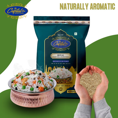 The Capital Rice Naturally Aromatic Royal Golden Sella Basmati Rice 30Kg